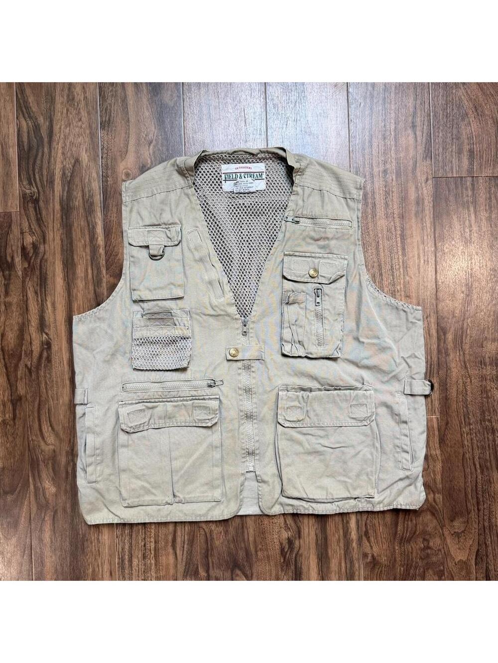 Vintage Field And Stream Fishing Utility Vest Size XL TONS OF POCKETS